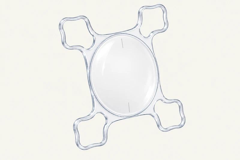 Toric AddOn viewed at an angle, with alignment marks.
