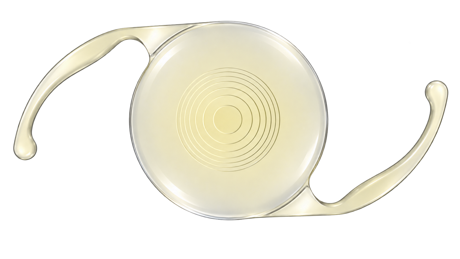 PanOptix Pro lens illustration with central focusing rings and two curved support arms