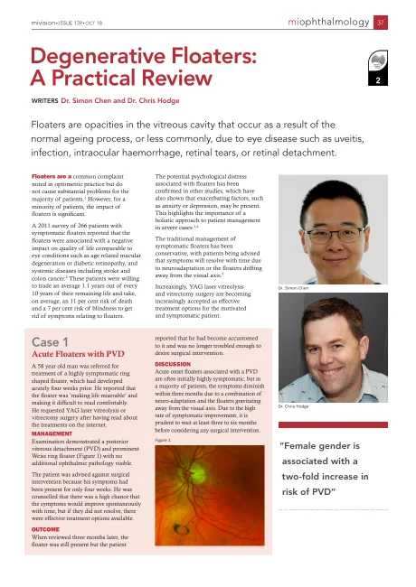 First page of Degenerative Floaters: A Practical Review
