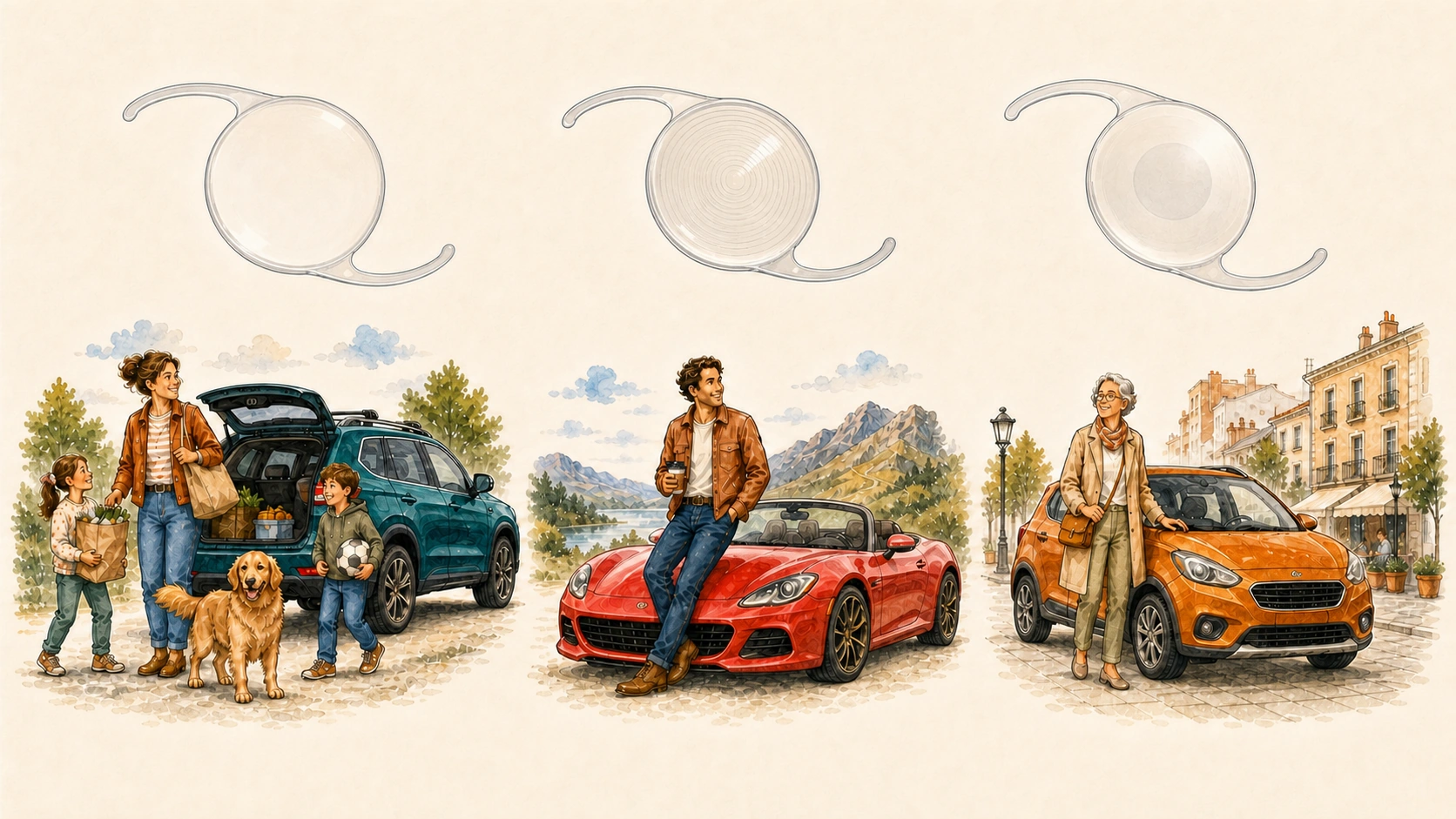 Different cars suit different people; lens choices also depend on individual needs.