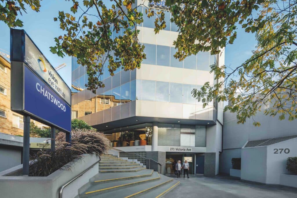 Vision Eye Institute Chatswood building and entrance at 270 Victoria Avenue