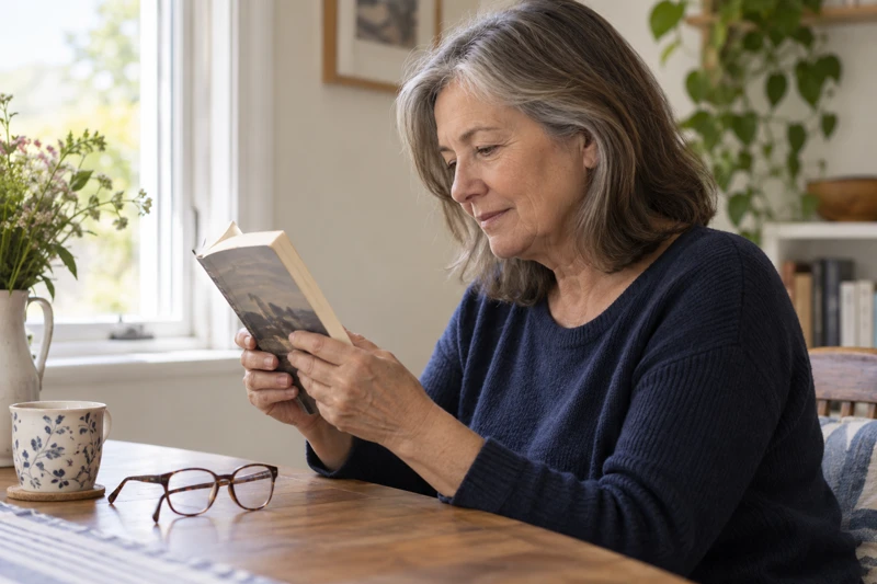 Taking distance glasses off to read can be a valued habit. Discuss it before choosing the lens target.